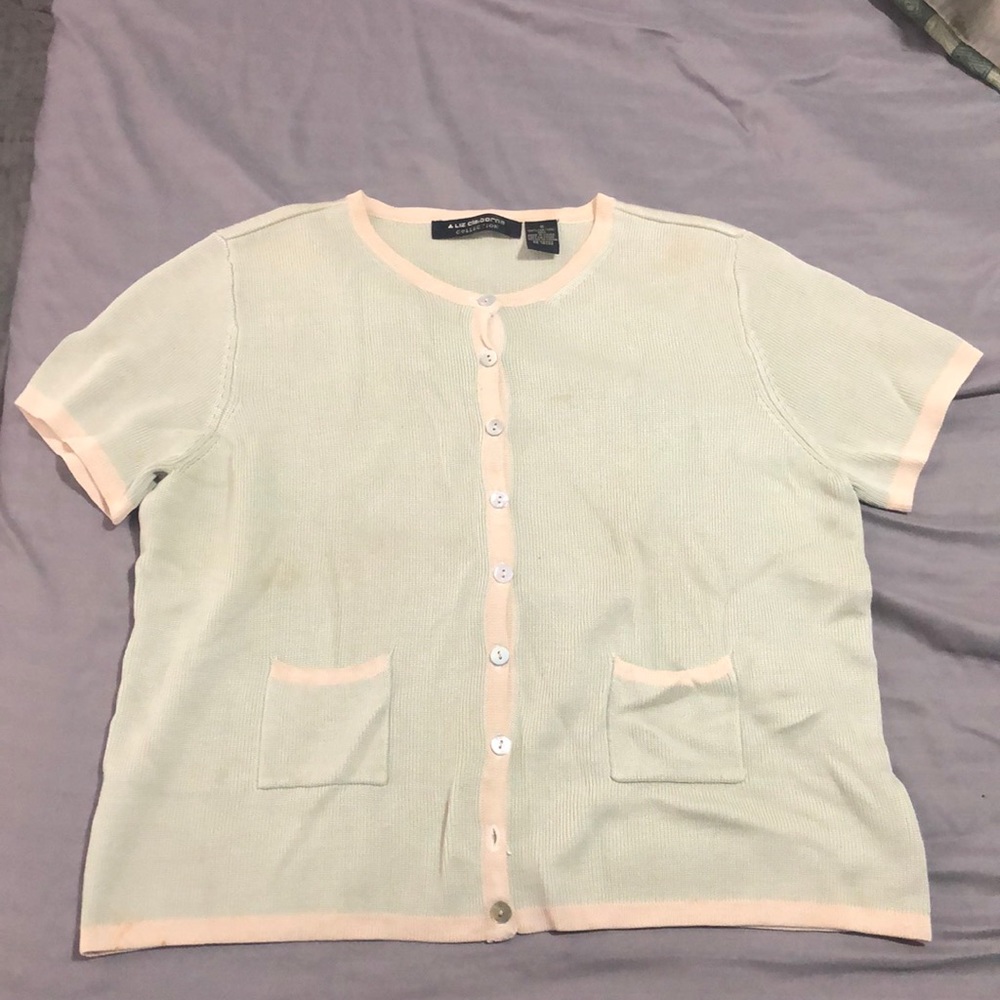 Liz Claiborne green button up